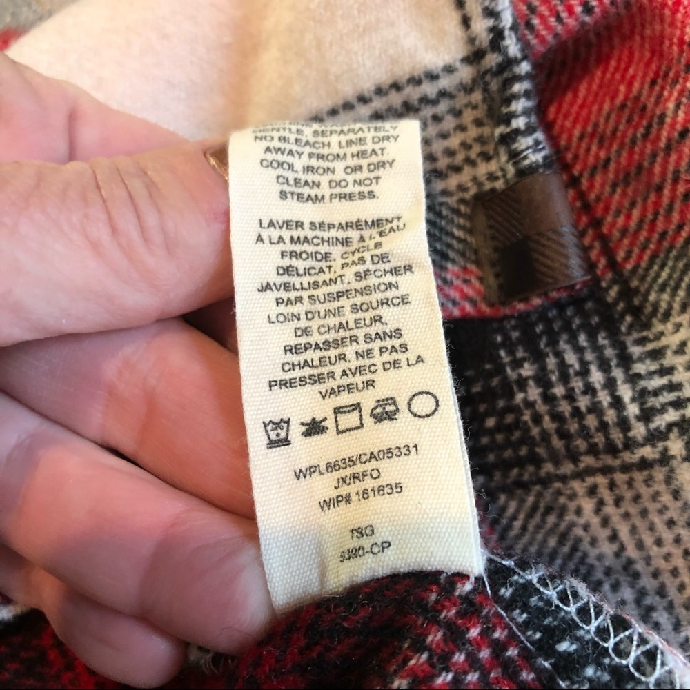 Woolrich Women’s Plaid Wool Botton Down Shirt Jacket - Picture 9 of 11